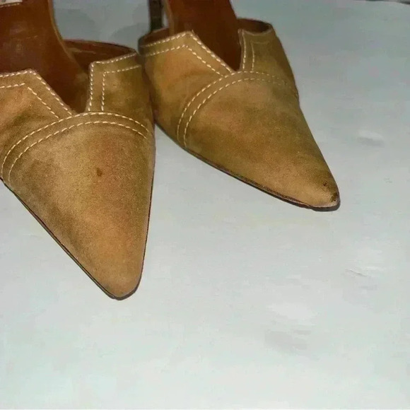 Sebastian Milano suede pointy toe slide on heels - Picture 2 of 8